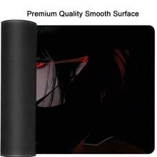 1pc XXL Dark Style Of Anime Girls Desk Mat - HD Printed Mousepad With Black Red Design, Large Gaming & Office Keyboard Pad, Natural Rubber Material, Perfect Gift For Gamers