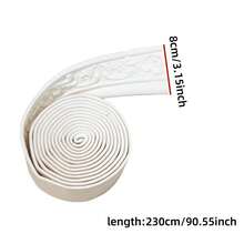 1 Roll Self-Adhesive Flexible Foam Molding, 230x8 Cm/90.55x3.15 Inch Wall Decor Border 3D Stick Decorative Wall Line Skirting Board Frame Door Frame, Hotel Home DIY Decoration Removable Adhesive Wall Base Board - Multicolor - View 3