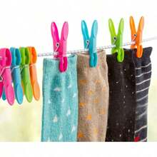 27 Pcs Colorful Plastic Clothespins Laundry Pins Windproof Clotheslinger Towel Clips Drying Line Pegs Small Colored Clothes Pins For Outdoor Clothesline Crafts Picture Food Package Clips - Colorful - View 6
