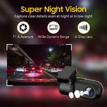 HD Mini Dash Cam Hidden USB Power Front Car Camera With Night Vision 360° Rotation Video Recorder For Android Smart Car Camera Video Recorder DVR For All Cars - Black - View 6