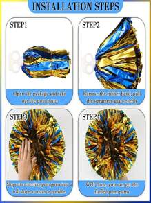 1 Stück silberfarbener Cheerleading Farbblumen-Pompon für Bankette, Fußball, Basketball, Sportveranstaltungen, Anfeuern