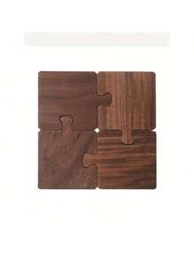 1/2/4/8 Stück Retro Nussholz Untersetzer - puzzle-förmige Holzuntersetzer für Getränke, Kaffee, geeignet als Valentinstag, Vatertag Geschenke (Jedes Holzartikel kann leichte Farbabweichungen aufweisen) Geburtstag Abschluss