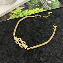 1pc Stainless Steel Elegant Micro-Inlaid Zirconia Horseshoe Buckle Adjustable Red Rope Bracelet, Luxury Style For Women, Suitable For Daily Wear, Holiday Gifts
