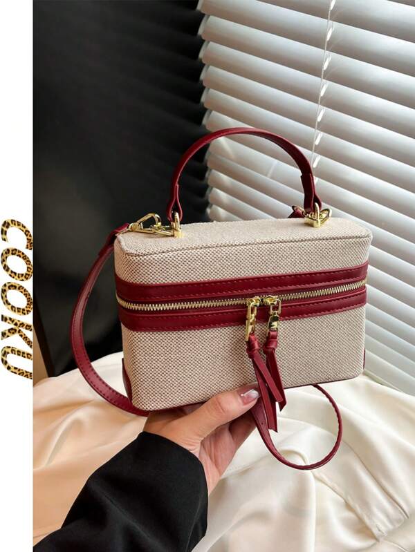 1 bolsa de ombro quadrada colorida, adequada para mulheres que viajam diariamente