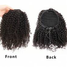 Kinky Curly Drawstring Ponytail Hair Extensions Human Hair Afro Curly Ponytail Natural Brazilian Hair Ponytail Extension Women - S1B - View 6