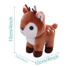 4 Pcs Mini Woodland Animals Plush Toys Gift, Plush Deer Stuffed Animal Deer Plush Toy, Stuffed Keychain For Birthday Party Centerpiece Decor Classroom Prizes