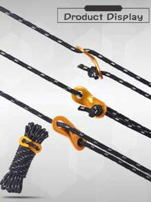 6pcs Heavy-Duty Windproof & Ultralight Tent Tie Down Rope Set | 4mm 4m High-Tensile Nylon Cords With Aluminum Adjuster Tensioner | Reflective Camping Ropes For Tent, Tarp, Canopy Shelter, Climbing & Hiking | Elastic Storage Pouch & Quick-Release Buckle Included