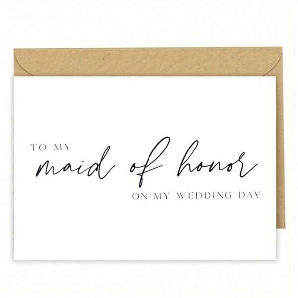 1PC,To My Maid Of Honor On My Wedding Day Card With Metallic Envelope, Maid Of Honor Card, Maid Of Honor Gift, Wedding Day Cards, Maid Of Honor -With Envelope