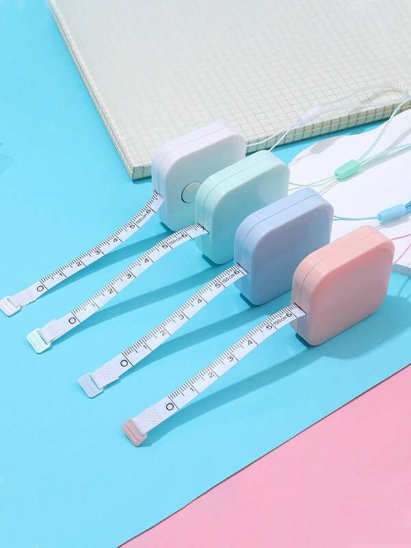 1 Pc Portable Square Soft Retractable Tape Measure With Hook, Small Compact Measuring Tool