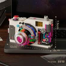 Vivid And Durable ABS Material Vintage Camera Building Block Assembled Model Kit, Retro Dual-Sided Nostalgic Camera Model Blocks, Creative Desktop Decor, Suitable For Boy Girl Birthday Gifts, Thanksgiving, Festivals, Home Decor, No Electricity Required