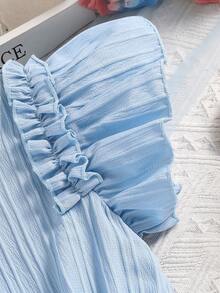 Robe décontractée avec manches courtes pour préadolescentes avec ceinture, robe de couleur unie douce pour filles