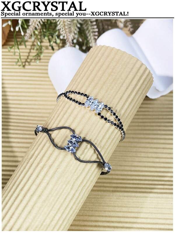 2 طقم سوار من المكعب المطبوع شخصيًا، مناسب لارتداء اليومي والمدرسة والشارع والحفلات والهدايا، مجوهرات زخرفية عصرية وراقية