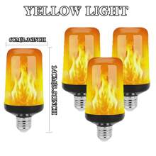 4 pezzi Lampadine a LED a effetto fiamma, attacco E26/E27, lampadine a fiamma per Ognissanti, lampadine gialle a luce tremolante con effetto capovolto, 4 modalità di luce a fiamma, per Natale, feste, decorazioni per interni ed esterni.