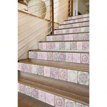 24PCS- Nrdic Bohemian Style Home Tile, Self-Adhesive Wall Stickers, Peel And Stick Wallpaper, Kitchen Bathroom Bedroom Living Room Dining Room, Waterproof, Oil And Moisture Proof, Decorative Tile Stickers, Wall Renovation Floor Stickers For Home Decor