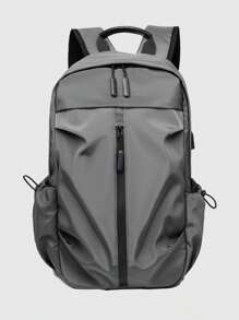 1pc Nylon Water-Resistant Multi-Functional Backpack, Fits Laptop, Business, School, Casual, Travel, Sports, Suitable For College & High School Students