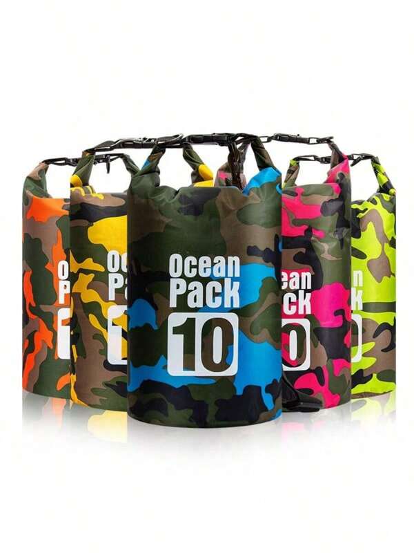 PVC Waterproof Camouflage Outdoor Sports Bag, Multi-Functional Waterproof Pouch For Swimming, River Trekking, Floating Dry Bag Backpack, For Kayaking, Rafting, Boating, Swimming, Camping, Hiking, Beach, Fishing
