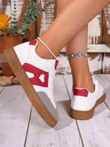 Contrast Color Preppy Casual Office 2025 Spring Summer Autumn New Sports Shoes Casual Shoes Versatile Breathable Comfortable Lace-Up Women's 2025 Summer Rubber Low-Top