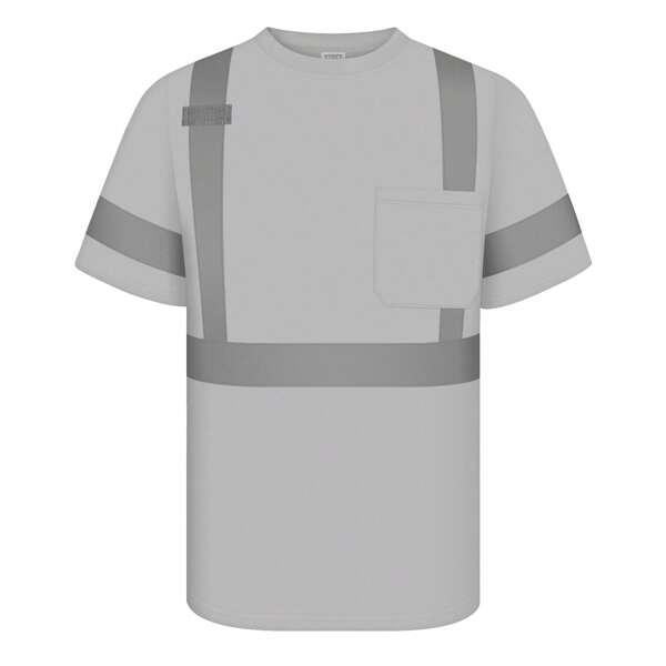 TCCFCCT 1pc Unisex Reflective Round Neck Short Sleeve Work Shirt, For Commuting/Warehouse/Road Work