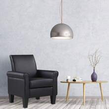 Hanstore Leather Chair Sofa, Modern Small Armchair For Lounge Upholstered Accent Wing Back Arm Chairs For Living Room Bedroom Fireside Reading - Black - View 3