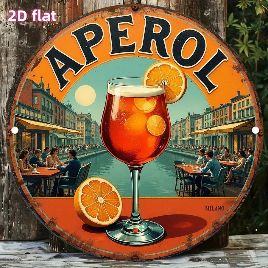 2D Flach - "Flussuferfest" dokumentiert Sommerfreizeit | Outdoor Soziales Thema, 19,81 * 19,81 cm runder Aufkleber, geeignet für Balkon Bar/Gartenfest/Terrassen Restaurant/Ferienhaus/Pool Dekoration, Zimmer Deko - Verschiedenfarbig - Übersicht 1