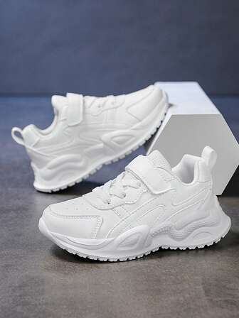 New Fashion Children Casual Leather Breathable Non-Slip Hook-And-Loop Sports Shoes For School/Campus