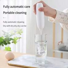 1pc Milk Frother, Powerful Handheld Milk Frother, Mini Milk Foamer,Coffee Stirrer, Stainless Steel Drink Mixer For Coffee, Lattes, Cappuccino,Matcha,Hot Chocolate, Portable Foam Maker,Electric Wireless Blender Mini Coffee Maker School Supplies - Multicolor - View 9