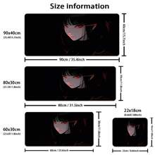 1pc XXL Dark Style Of Anime Girls Desk Mat - HD Printed Mousepad With Black Red Design, Large Gaming & Office Keyboard Pad, Natural Rubber Material, Perfect Gift For Gamers