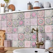 24PCS- Nrdic Bohemian Style Home Tile, Self-Adhesive Wall Stickers, Peel And Stick Wallpaper, Kitchen Bathroom Bedroom Living Room Dining Room, Waterproof, Oil And Moisture Proof, Decorative Tile Stickers, Wall Renovation Floor Stickers For Home Decor