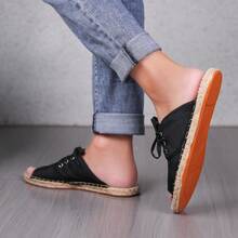 Sandali estivi originali di pescatore con suola in lino, aperti, fatti a mano intrecciati, slip-on, traspiranti, pantofole casual, scarpe in stile coreano in tessuto