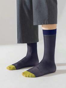 1 par de calcetines de negocios de rayas verticales ultradelgados e invisibles para hombres en verano, calcetines elásticos y duraderos antideslizantes y antipilling para uso diario, ir al trabajo, ocio en casa, viajes al aire libre, otoño - Multicolor - Ver 11