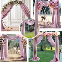 75*300cm/75*600cm 1pc Wedding Arch Draping Fabric Chiffon Outdoor Curtain Backdrop Sheer Arch Drapes For Thanksgiving Christmas Wedding Ceremony Party Ceiling Decoration Wedding Draping Fabric, Lavender Sheer Fabric For Draping Chiffon Fabric Drapes For Wedding Arch Decor - Coral Pink - View 7