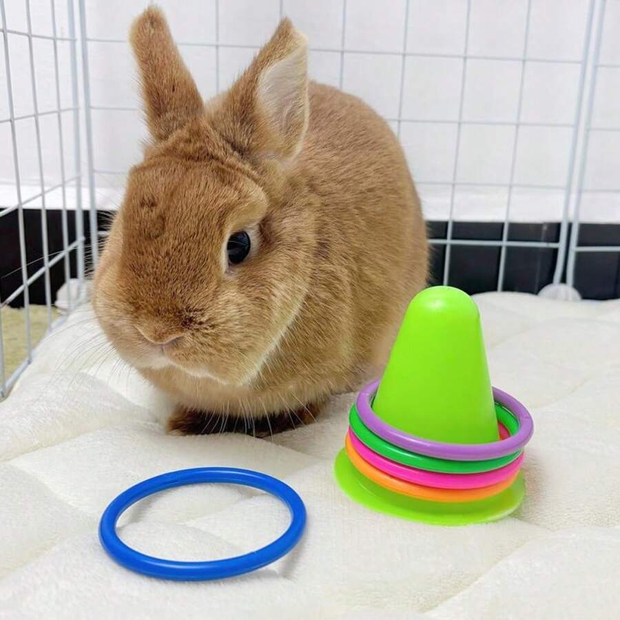 1 Set Ice Cream Cone Shaped Rabbit Puzzle Toy, Interactive Training Toy, Durable Chew Toy Suitable For Small Pets, Assorted Colors