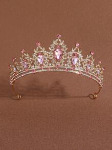 1 buc Coroană Roz Tiara Pentru Femei Coroana Prințesă de Cristal, Bandă de Păr Ziua de Naștere Regina Stras Cadou de Ziua de Naștere, Coroana Quinceanera Pentru Nuntă Petrecere Bal Accesorii