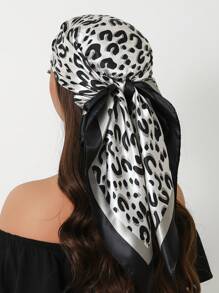 1pc 35.4 Inch Square Scarf, Fashion Printed 90cm Scarf Shawl Neckerchief Luxury Silk Feeling For Women, All Season