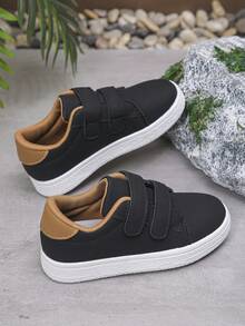 1 Đôi giày thể thao unisex thường ngày có móc và vòng, thoải mái, chống trượt, đa năng, thích hợp cho hoạt động ngoài trời, mọi mùa - màu đen - Xem 1