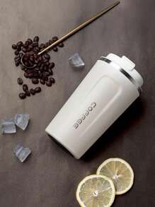 1pc Luxury Solid Color Latte Coffee Cup, Stainless Steel Double Wall Vacuum Insulated, Keeps Hot/Cold Drinks Including Milk, Coffee, Tea, Juice, Ideal For Gym, Travel, Office Or As Gift - Can Purchase Separately Travel Cup Bag Back To School