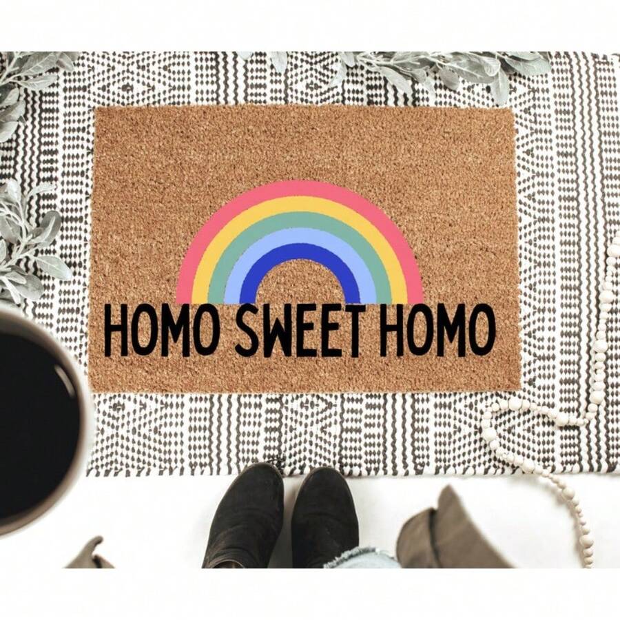 24X16in  Sweet  Doormat, Funny Gay Pride Outdoor Welcome Door Mat, Gay Lesbian Gift, Pride Gift, Entryway Home Decor - 1 - Xem 1