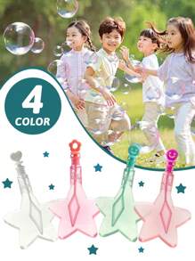 Varita de burbujas con estrella de cinco puntas de colores, juguete portátil soplador de burbujas para niños para usar al aire libre (color/diseño aleatorio)