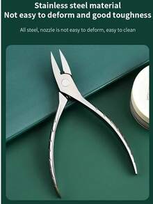1pc Professional Podiatrist Foot & Toenail Clipper, Stainless Steel Nail Cutter, Nail Nipper - Ergonomic Design, Non-Slip Handle, Suitable For Thick And Ingrown Toenails, Includes Rhinestone Removal Tool Nail Care | Precision Scissors | Stainless Steel Nail Clipper