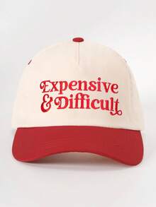 1 件女式刺绣“昂贵”拼色棒球帽，可调节户外防晒休闲帽，适合春秋旅行、海滩、男女通用 Y2K 风格青年遮阳帽