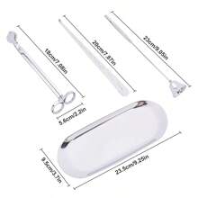 4 In 1 Gold/Sliver Candle Tools Set Candle Wick Trimmer, Candle Wick Snuffer,Candle Wick Dipper, Stainless Steel Candle Cover Tools Kit Candle Accessory Set For Candle Lovers