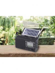 DTI Portable AM FM Radio Rechargeable Solar Panel USB Micro SD Black - Multicolor - View 7