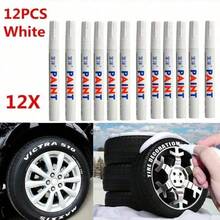 12 Pcs Waterproof Permanent Rubber Pen Paint Marker Car Tyre Tire Tread Paint Pen - one-size - View 1