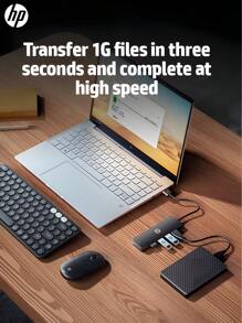 HP Docking Station USB With Type C Charging Adapter 2.0 Splitter Compatible With Apple Laptop Converter 4K Projection PD Charging Docking Station Four In One(Black, White, Milk Tea, Silver)