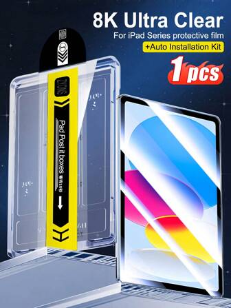 ZYONS 1pc Anti-Dust Tempered Glass Screen Protector Compatible With Ipad, Automatic Dust Removal Kit, Compatible With IPad 11-Inch A16 2025 (11th Generation) IPad 10th Generation 10.9-Inch 2022 IPad Pro 13, Pro 11, Air 5, Mini 4/5/6, 9H Hardness High Clarity Protective Film, Scratch-Resistant, Auto Installation Tool Auto Alignment Kit Gift For Birthday, Family, Friends Pad Screen Protector, Pad Accessories Waterproof Shockproof Anti-Fall Anti-Fall Anti-Fingerprint Full Cover