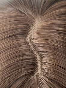 1 Piece Of Black Brown Synthetic Heat-Resistant Curly Hair, 24 Inches Long, Made Of Fiber, Suitable For Daily Use, Natural And Realistic Wig. - Black Brown - View 9