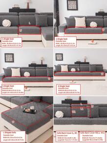 1 pieza Funda elástica para sofá, funda de asiento completa antideslizante para sofá, aplicable para sofá de 1/2/3/4 plazas, sofá en forma de L, funda ajustable, lavable a máquina, apta para mascotas, decoración para dormitorio, oficina, sala de estar - Gris claro
