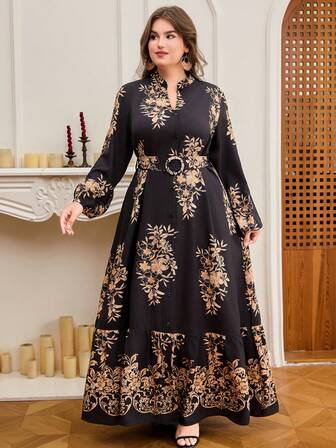 DEARCASE ชุดเดรสสีดอกไม้ปักสวยงามไซส์พิเศษ