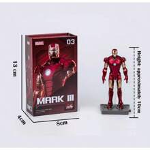 Hasbro Figuras coleccionables de exhibición de 4 pulgadas de la serie Iron Man del 10.º aniversario de  I-VII no luminosas, armadura fiel a la película y base extraíble, edición de coleccionista