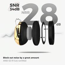 Procase Orejeras contra Ruido, Protector Auditivo NRR 28 dB Cancelación de Ruidos Profesional Earmuff para Protección del Oído en Campo de Disparo Temporada de Caza y Lugar Ruidoso -Rojo - Oro Purpurina - Ver 9